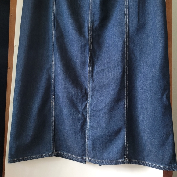 Velvet Heart Denim Blue Nikkie High Waist Slitted Long Midi Denim Skirt Large - Picture 9 of 16